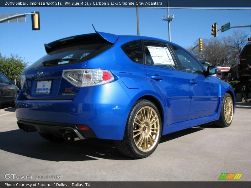 WR Blue Mica / Carbon Black/Graphite Gray Alcantara 2008 Subaru Impreza WRX STi