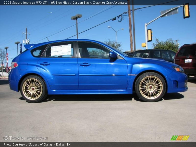 WR Blue Mica / Carbon Black/Graphite Gray Alcantara 2008 Subaru Impreza WRX STi