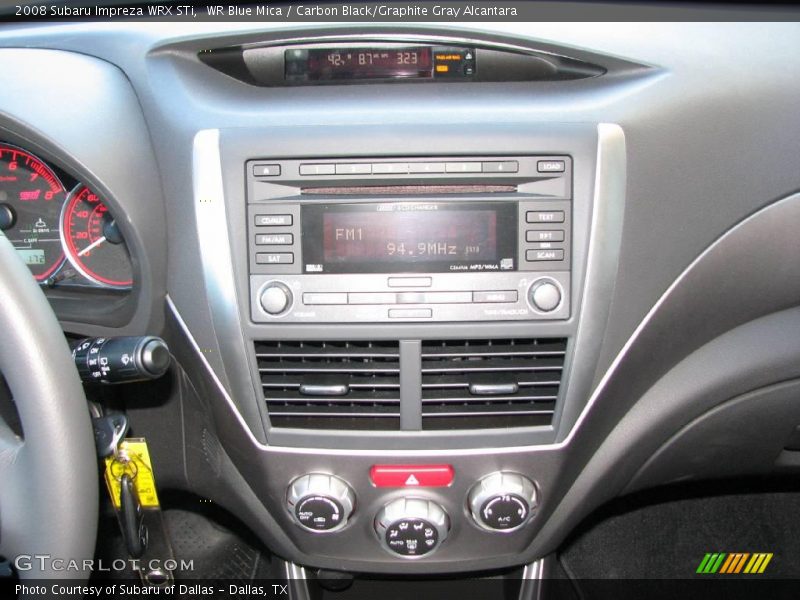 WR Blue Mica / Carbon Black/Graphite Gray Alcantara 2008 Subaru Impreza WRX STi