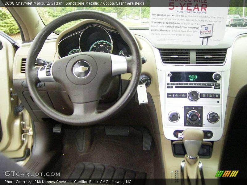 Sandstone Metallic / Cocoa/Cashmere Beige 2008 Chevrolet Malibu LS Sedan