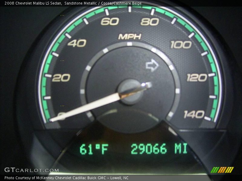 Sandstone Metallic / Cocoa/Cashmere Beige 2008 Chevrolet Malibu LS Sedan