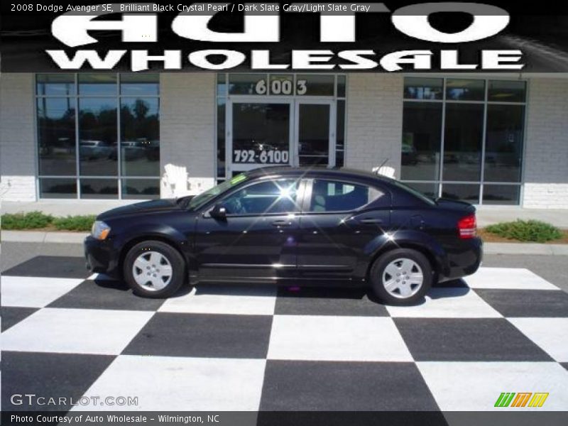 Brilliant Black Crystal Pearl / Dark Slate Gray/Light Slate Gray 2008 Dodge Avenger SE