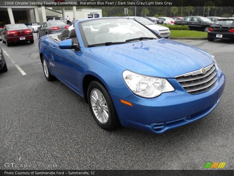 Marathon Blue Pearl / Dark Slate Gray/Light Slate Gray 2008 Chrysler Sebring Touring Convertible