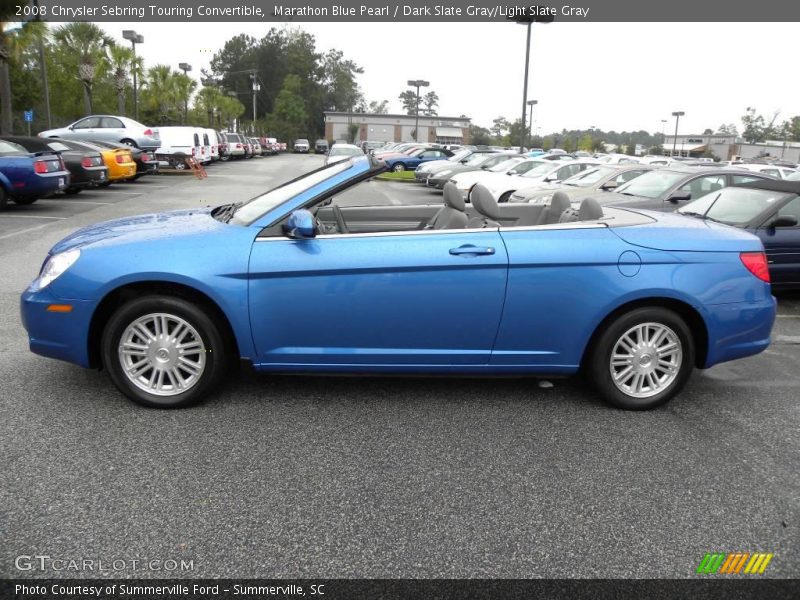 Marathon Blue Pearl / Dark Slate Gray/Light Slate Gray 2008 Chrysler Sebring Touring Convertible