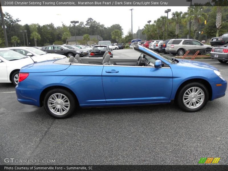 Marathon Blue Pearl / Dark Slate Gray/Light Slate Gray 2008 Chrysler Sebring Touring Convertible