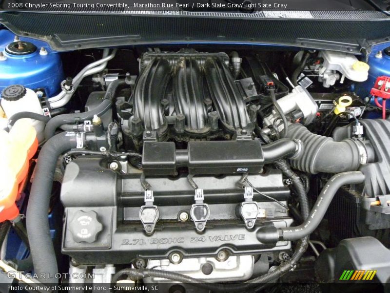Marathon Blue Pearl / Dark Slate Gray/Light Slate Gray 2008 Chrysler Sebring Touring Convertible