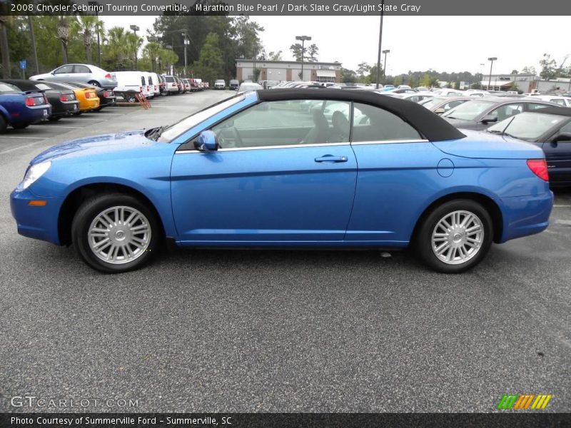 Marathon Blue Pearl / Dark Slate Gray/Light Slate Gray 2008 Chrysler Sebring Touring Convertible