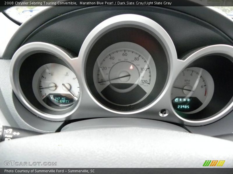Marathon Blue Pearl / Dark Slate Gray/Light Slate Gray 2008 Chrysler Sebring Touring Convertible