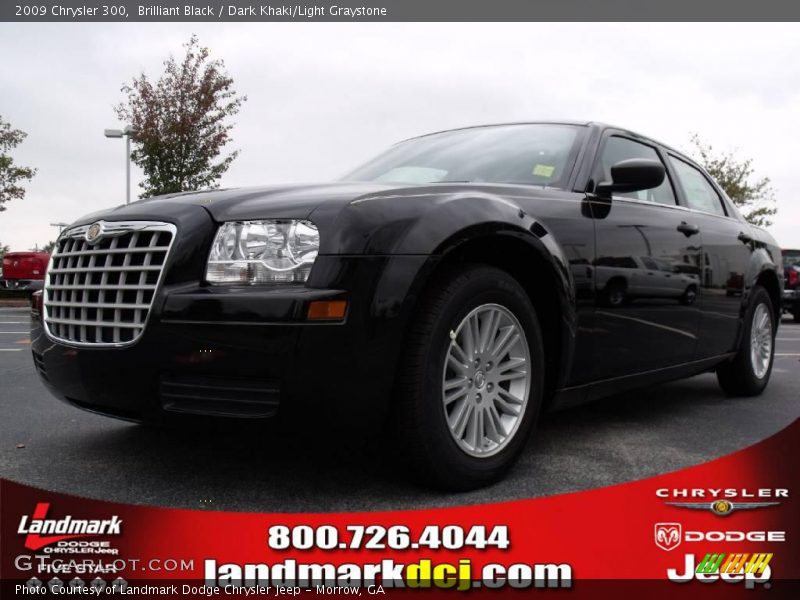 Brilliant Black / Dark Khaki/Light Graystone 2009 Chrysler 300