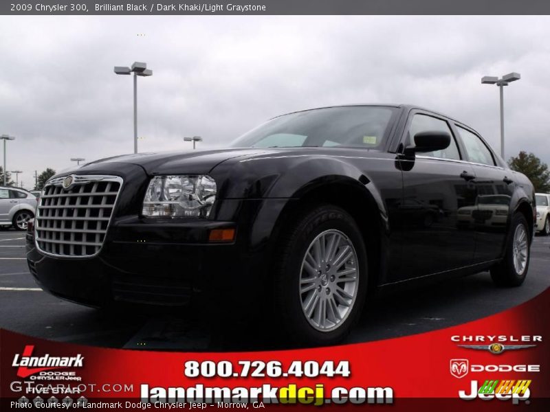 Brilliant Black / Dark Khaki/Light Graystone 2009 Chrysler 300