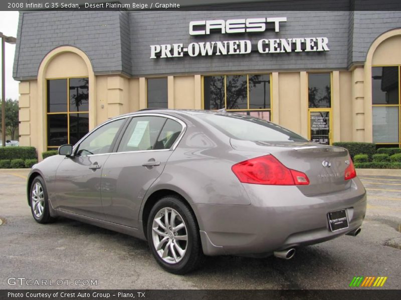 Desert Platinum Beige / Graphite 2008 Infiniti G 35 Sedan