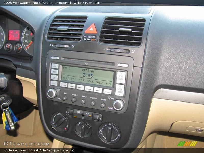 Campanella White / Pure Beige 2008 Volkswagen Jetta SE Sedan