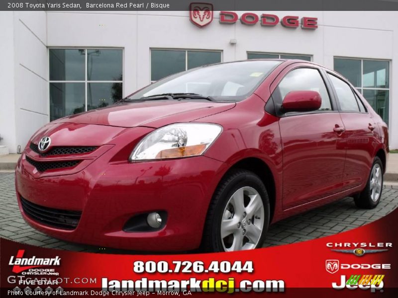 Barcelona Red Pearl / Bisque 2008 Toyota Yaris Sedan
