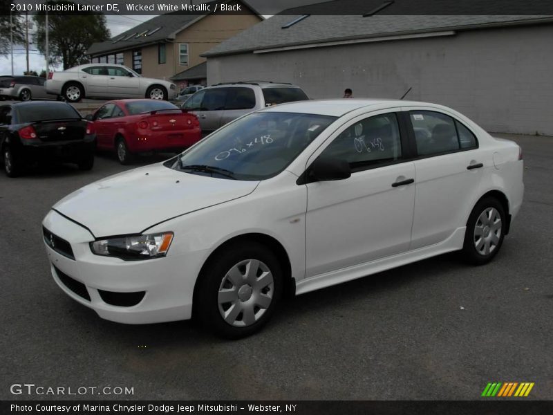 Wicked White Metallic / Black 2010 Mitsubishi Lancer DE