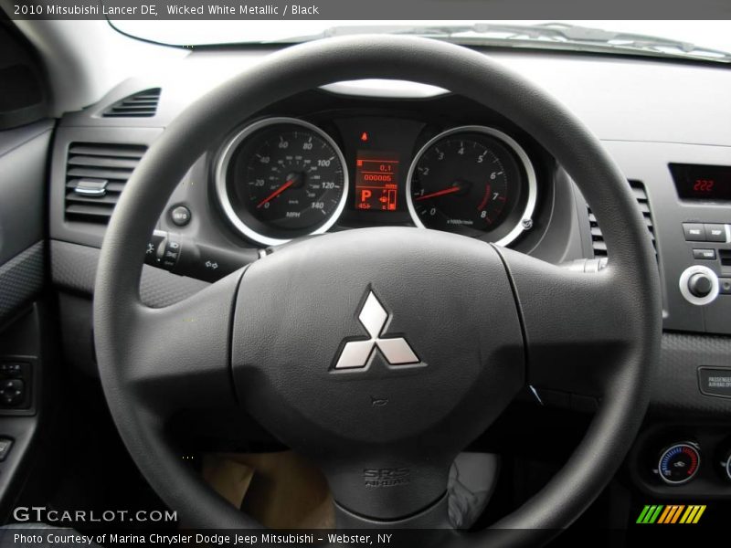 Wicked White Metallic / Black 2010 Mitsubishi Lancer DE