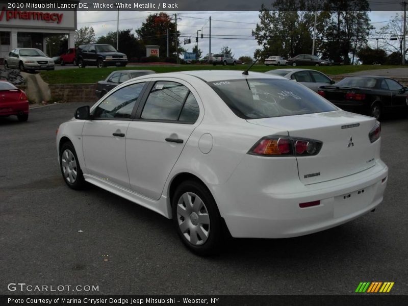 Wicked White Metallic / Black 2010 Mitsubishi Lancer DE