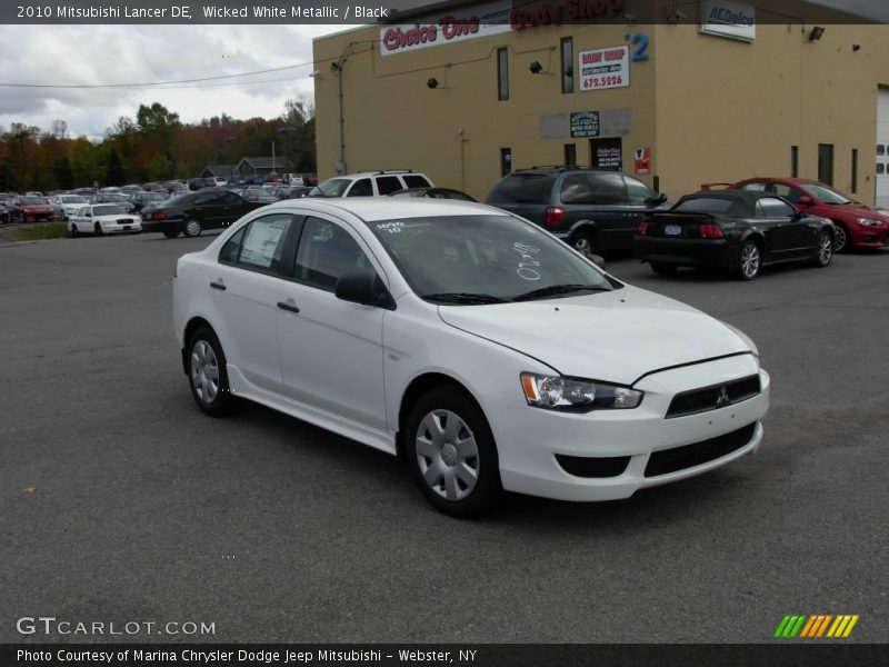 Wicked White Metallic / Black 2010 Mitsubishi Lancer DE