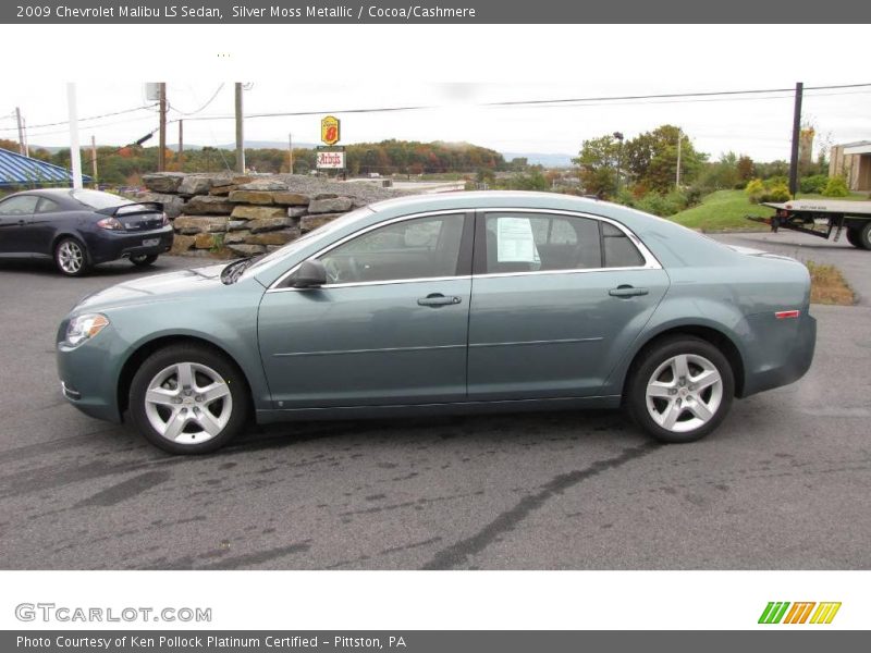 Silver Moss Metallic / Cocoa/Cashmere 2009 Chevrolet Malibu LS Sedan