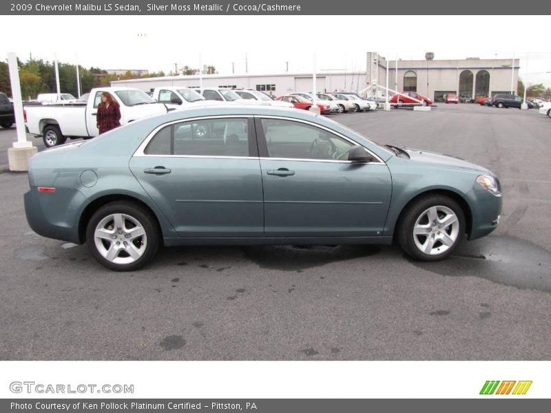 Silver Moss Metallic / Cocoa/Cashmere 2009 Chevrolet Malibu LS Sedan