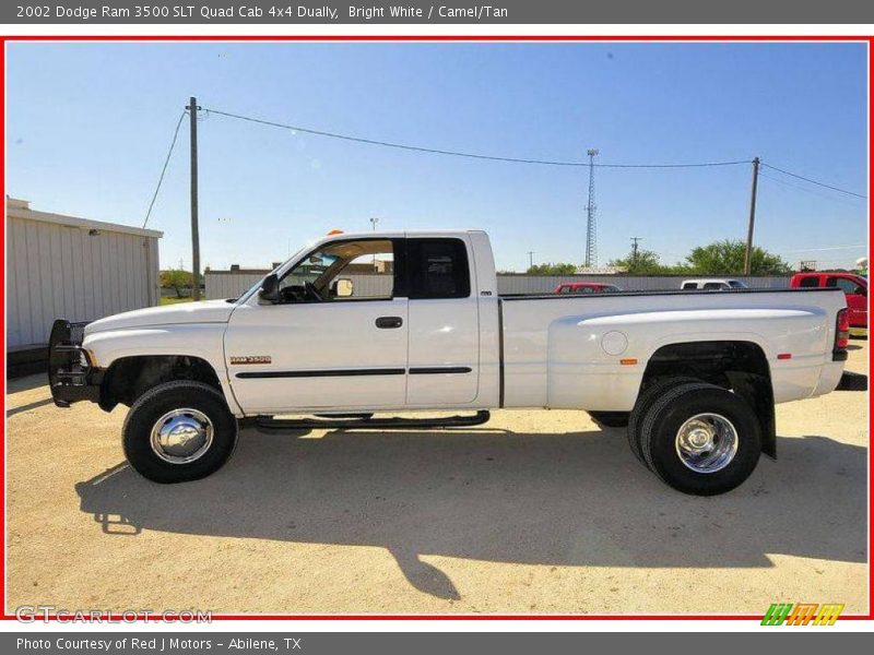 Bright White / Camel/Tan 2002 Dodge Ram 3500 SLT Quad Cab 4x4 Dually