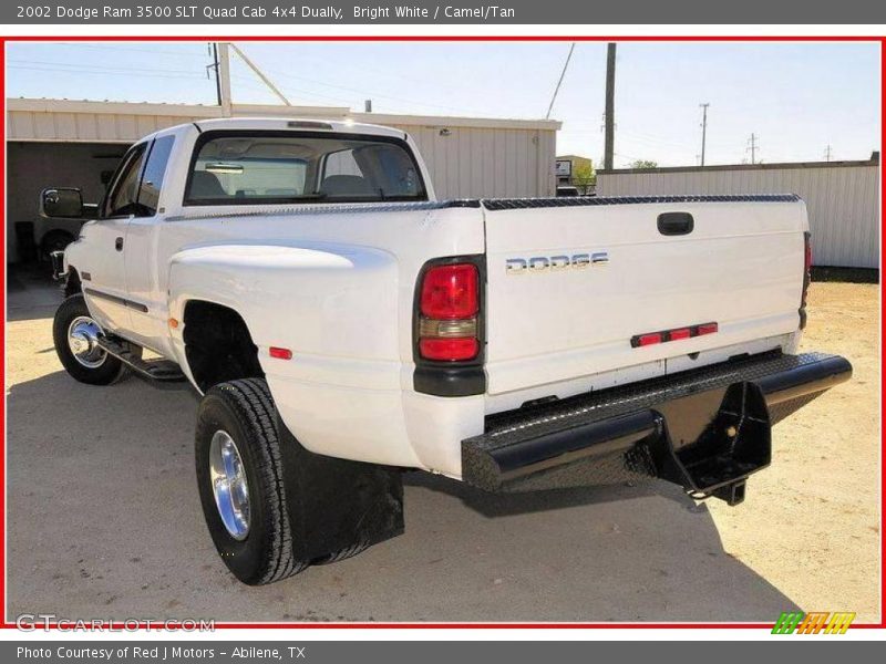 Bright White / Camel/Tan 2002 Dodge Ram 3500 SLT Quad Cab 4x4 Dually