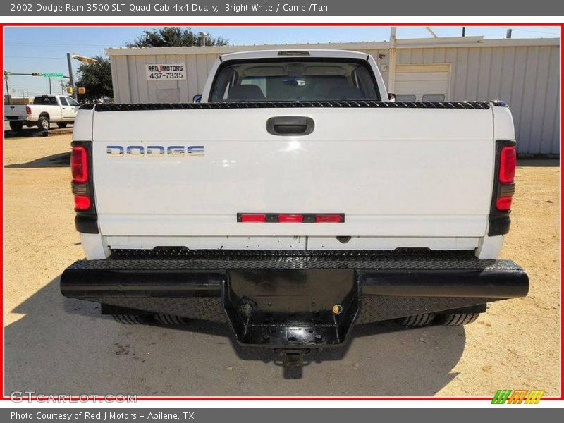 Bright White / Camel/Tan 2002 Dodge Ram 3500 SLT Quad Cab 4x4 Dually