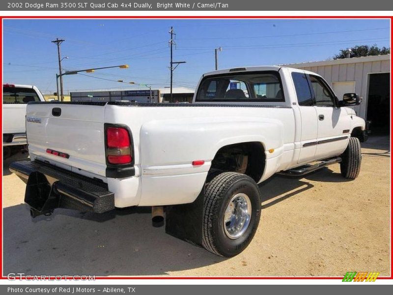 Bright White / Camel/Tan 2002 Dodge Ram 3500 SLT Quad Cab 4x4 Dually