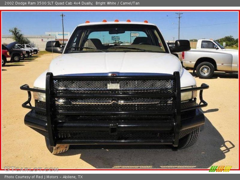 Bright White / Camel/Tan 2002 Dodge Ram 3500 SLT Quad Cab 4x4 Dually