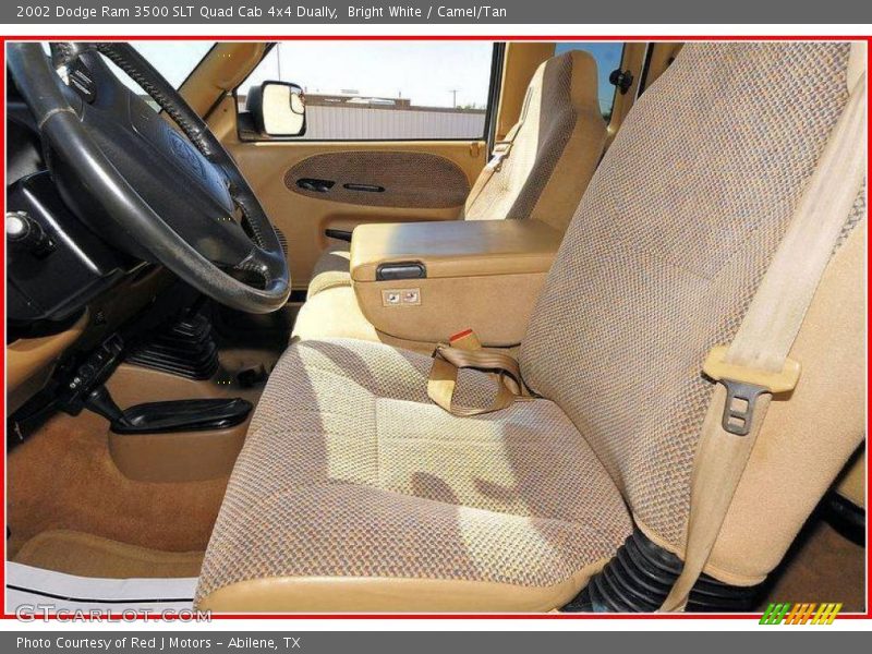 Bright White / Camel/Tan 2002 Dodge Ram 3500 SLT Quad Cab 4x4 Dually