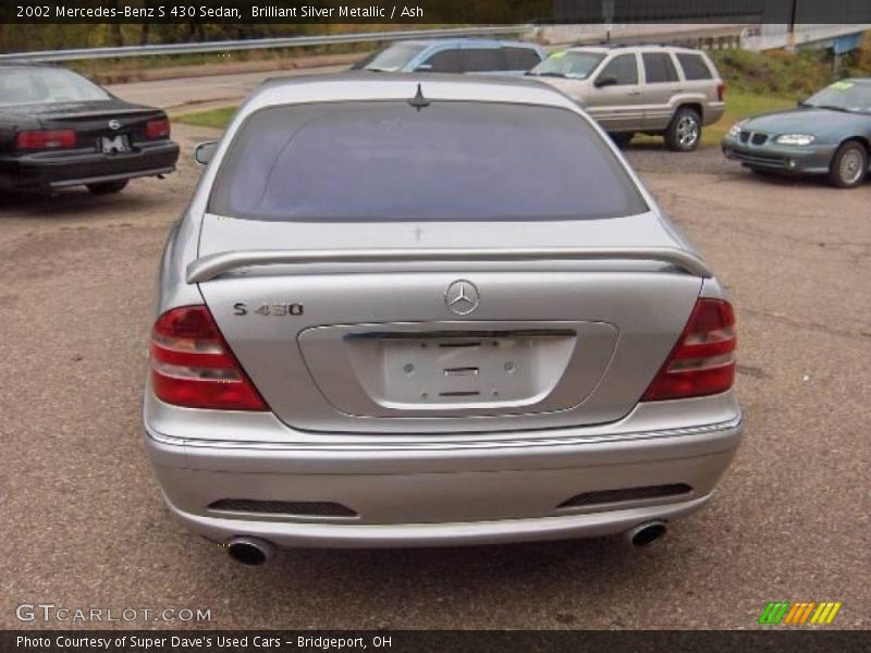 Brilliant Silver Metallic / Ash 2002 Mercedes-Benz S 430 Sedan