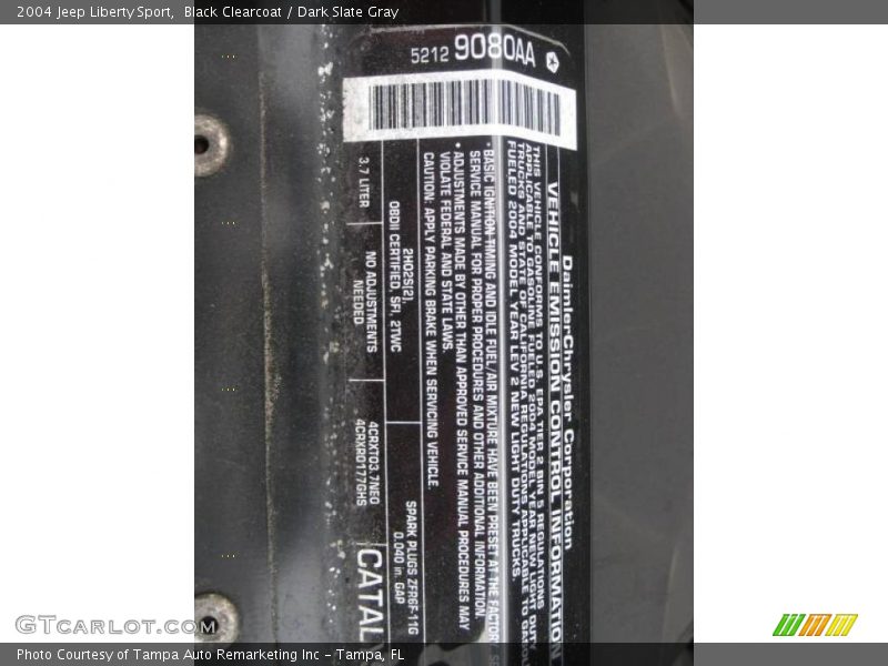 Black Clearcoat / Dark Slate Gray 2004 Jeep Liberty Sport