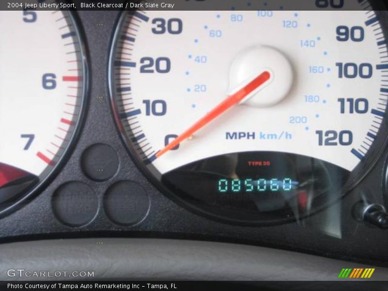 Black Clearcoat / Dark Slate Gray 2004 Jeep Liberty Sport