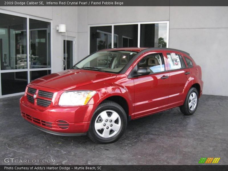 Inferno Red Crystal Pearl / Pastel Pebble Beige 2009 Dodge Caliber SE