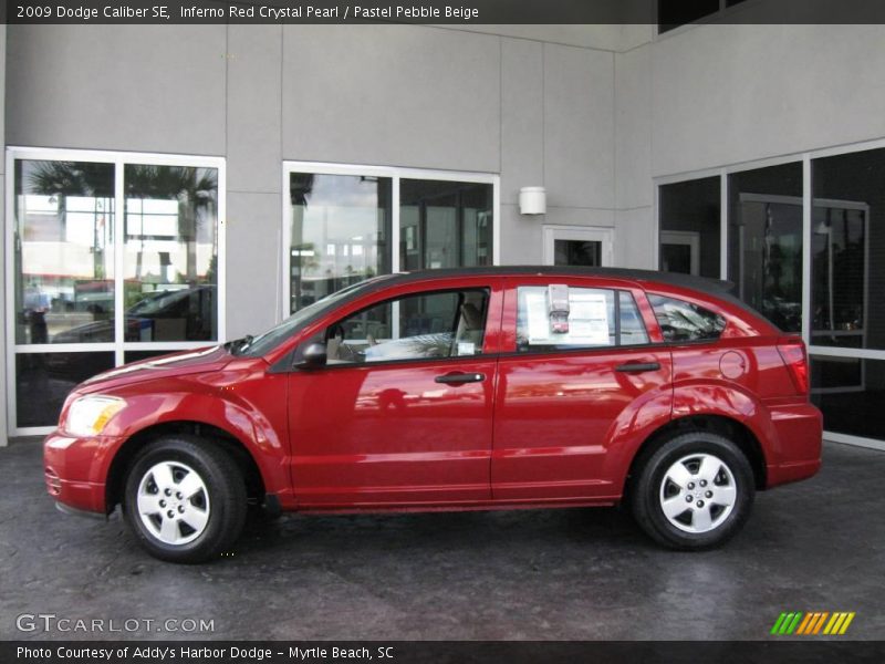 Inferno Red Crystal Pearl / Pastel Pebble Beige 2009 Dodge Caliber SE