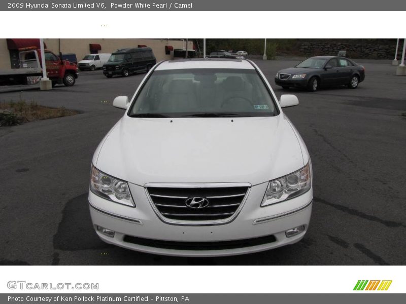 Powder White Pearl / Camel 2009 Hyundai Sonata Limited V6