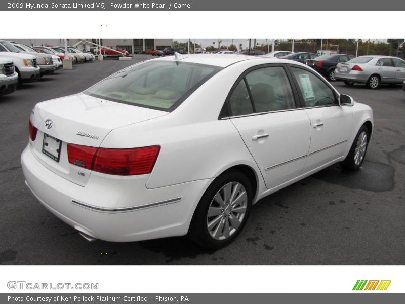 Powder White Pearl / Camel 2009 Hyundai Sonata Limited V6