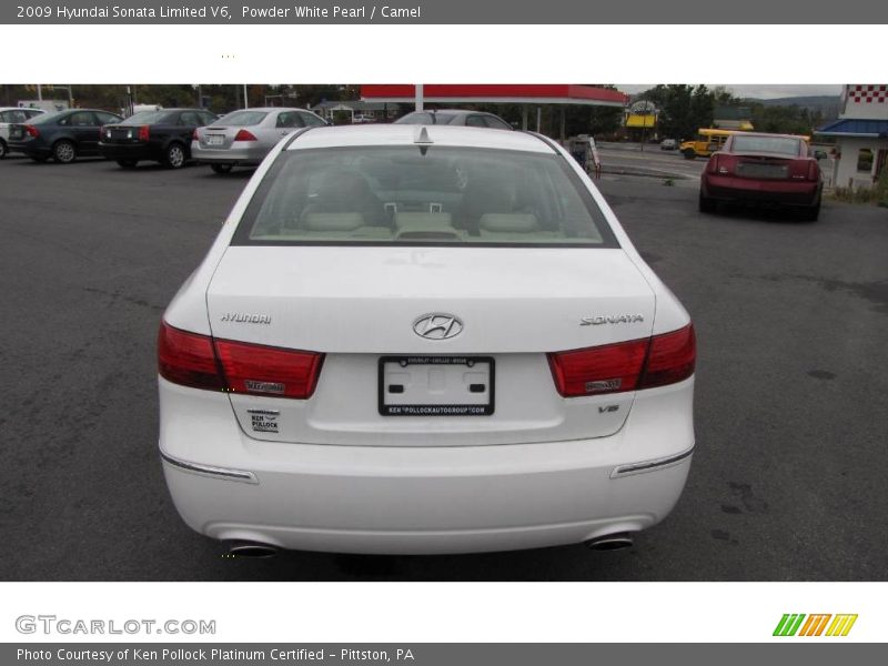 Powder White Pearl / Camel 2009 Hyundai Sonata Limited V6