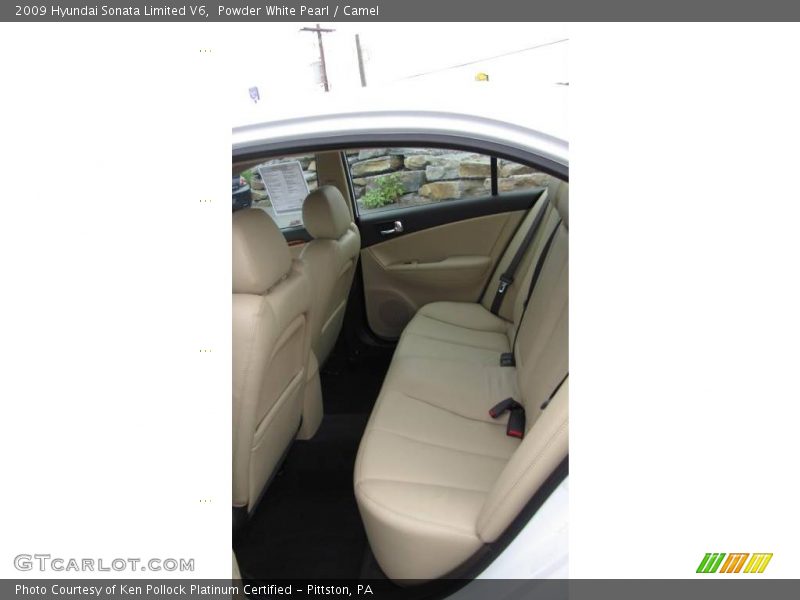 Powder White Pearl / Camel 2009 Hyundai Sonata Limited V6