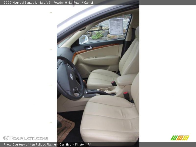 Powder White Pearl / Camel 2009 Hyundai Sonata Limited V6