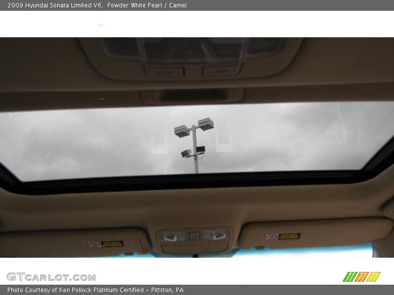 Powder White Pearl / Camel 2009 Hyundai Sonata Limited V6