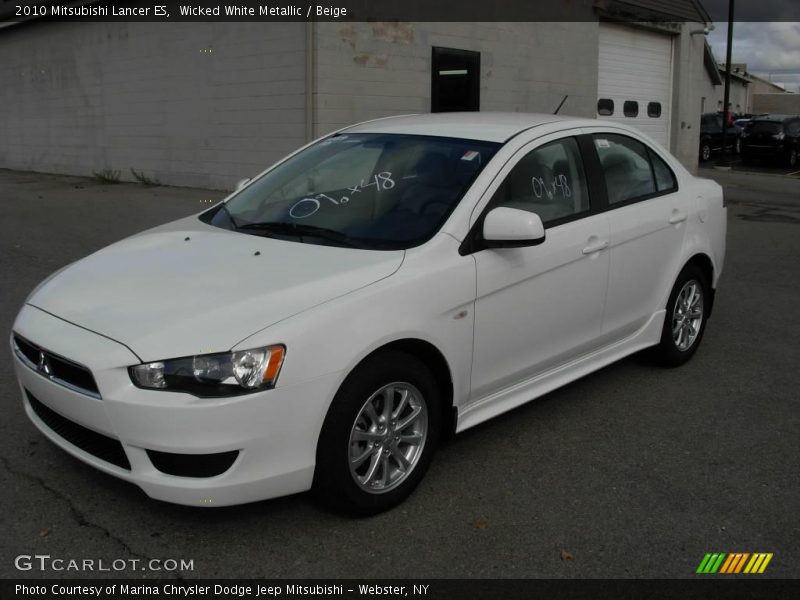 Wicked White Metallic / Beige 2010 Mitsubishi Lancer ES