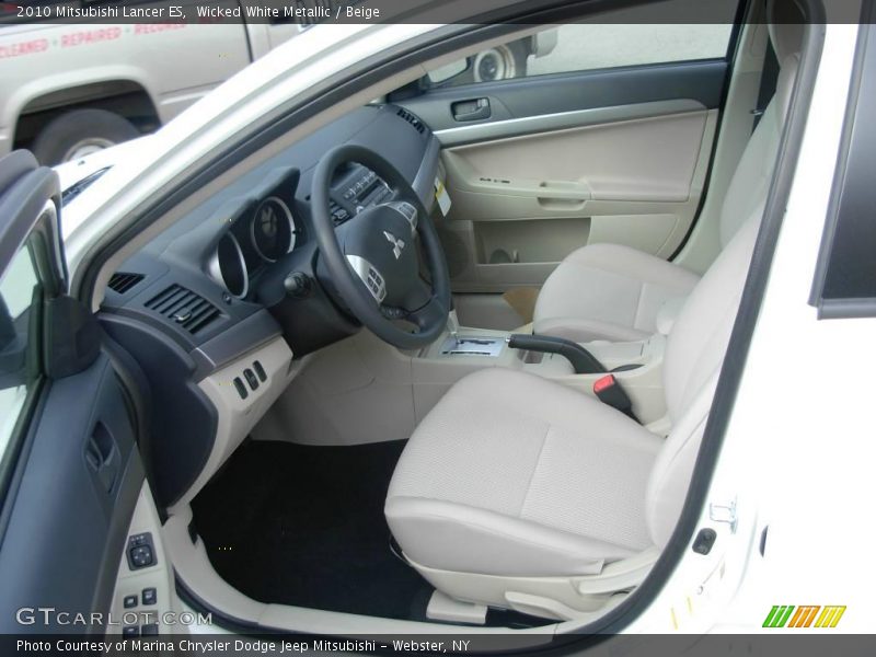 Wicked White Metallic / Beige 2010 Mitsubishi Lancer ES