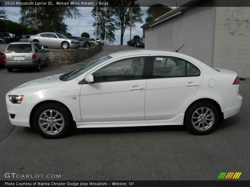 Wicked White Metallic / Beige 2010 Mitsubishi Lancer ES