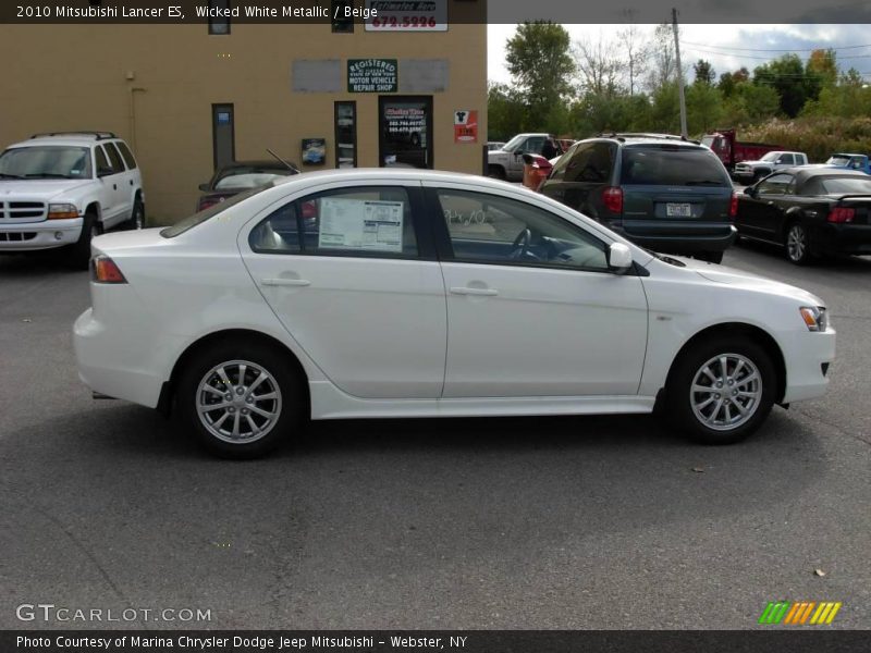 Wicked White Metallic / Beige 2010 Mitsubishi Lancer ES