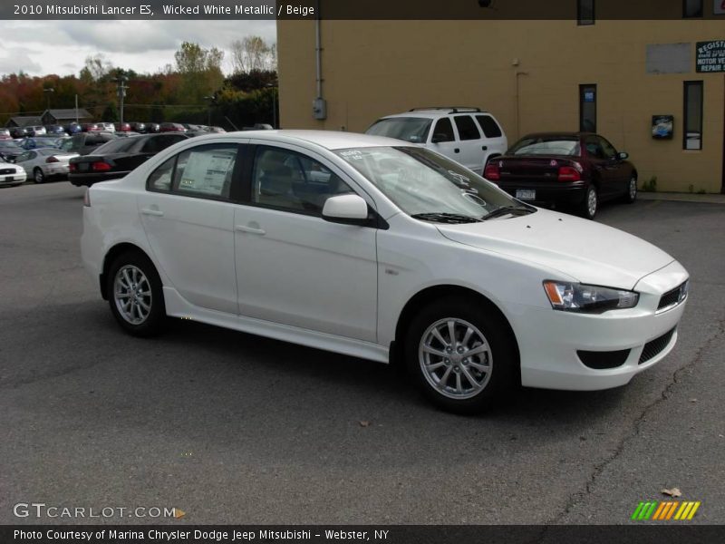 Wicked White Metallic / Beige 2010 Mitsubishi Lancer ES