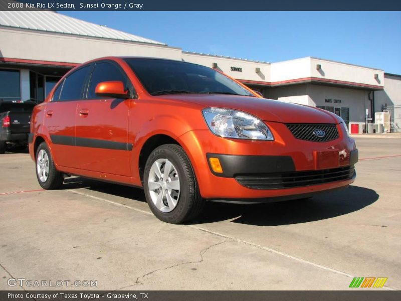 Sunset Orange / Gray 2008 Kia Rio LX Sedan
