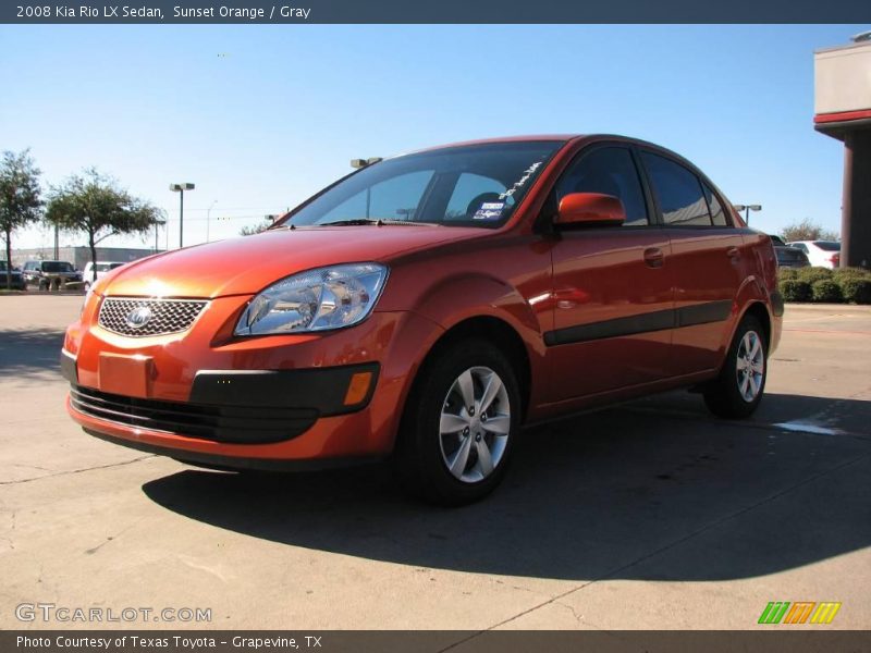 Sunset Orange / Gray 2008 Kia Rio LX Sedan