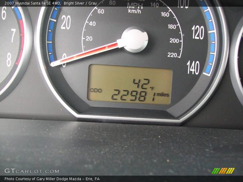 Bright Silver / Gray 2007 Hyundai Santa Fe SE 4WD