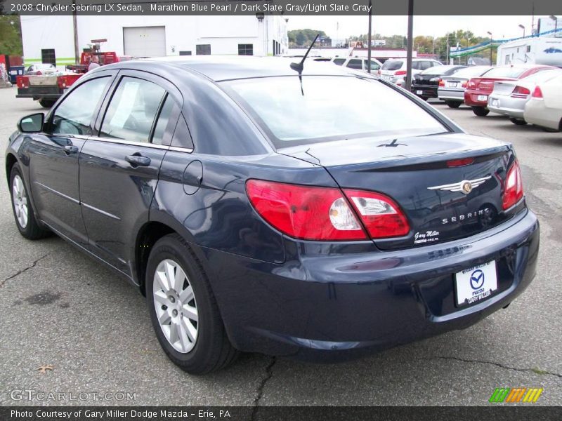 Marathon Blue Pearl / Dark Slate Gray/Light Slate Gray 2008 Chrysler Sebring LX Sedan