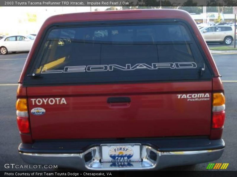 Impulse Red Pearl / Oak 2003 Toyota Tacoma PreRunner TRD Xtracab